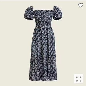 J. Crew Smocked Dress in Starry Swirl (Size M)